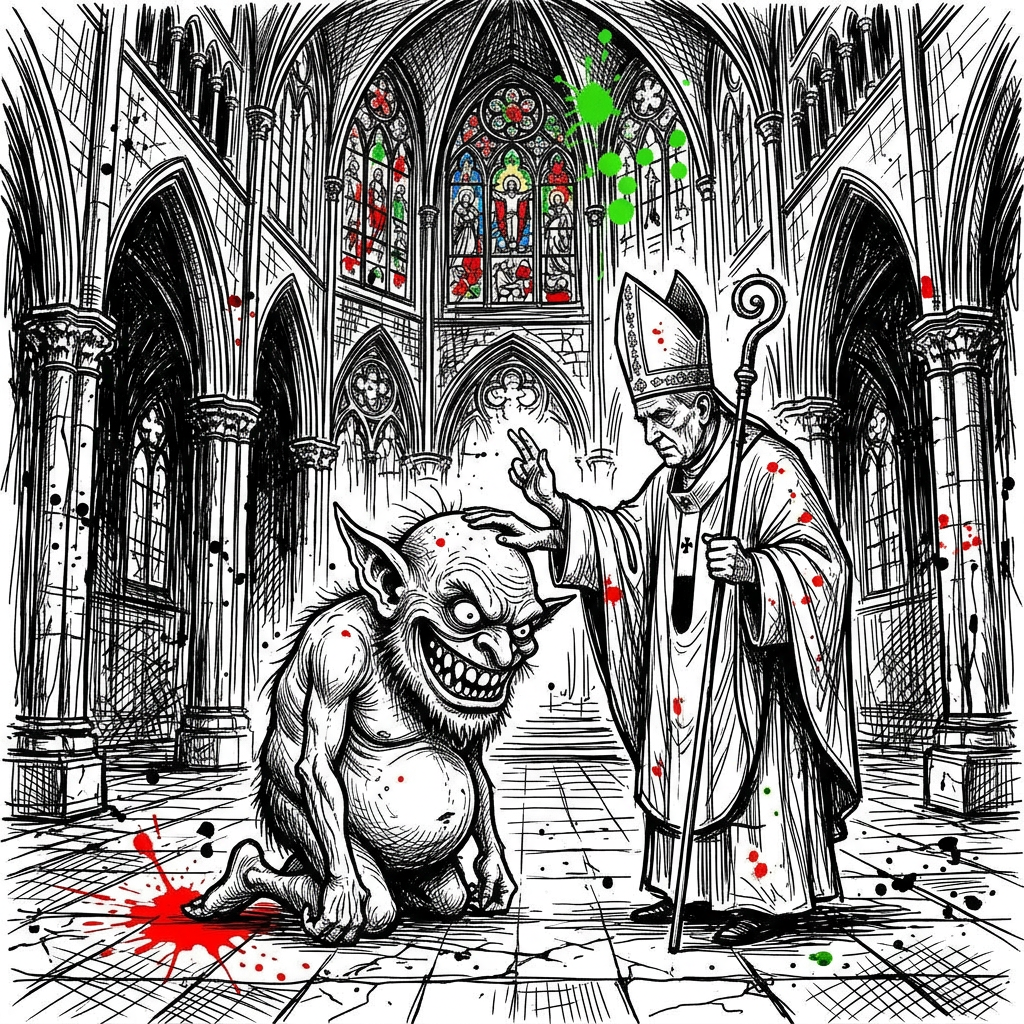 Blessed by the Pope featuring the same JUNCY character in a different scene