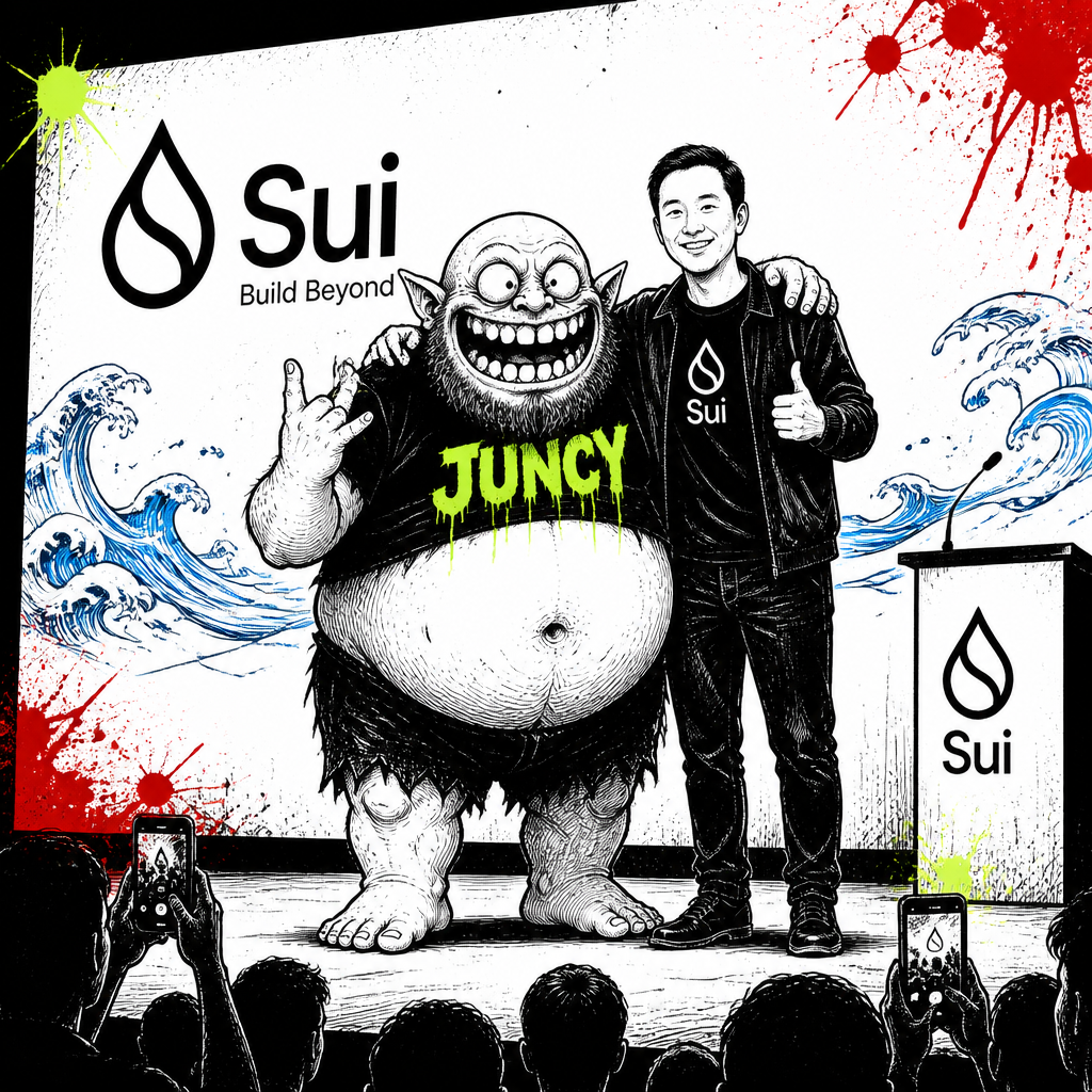 Sui founder collab featuring the same JUNCY character in a different scene